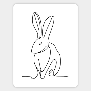 Bunny Rabbit Art | Minimalist line art illustration 3 Magnet